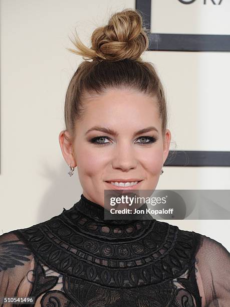 Singer Skylar Grey arrives at The 58th GRAMMY Awards at Staples Center on February 15, 2016 in Los Angeles, California.