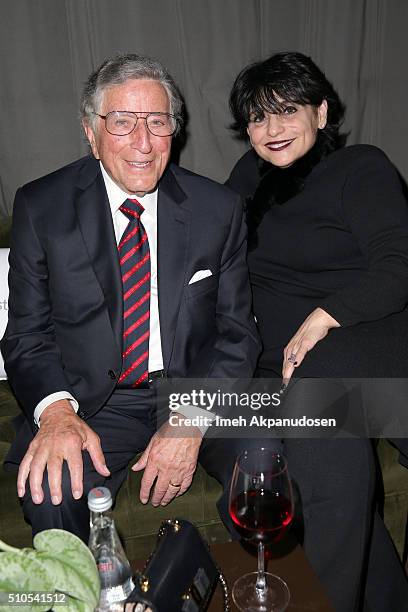 Recording artist Tony Bennett attends the Republic Records Grammy Celebration presented by Chromecast Audio at Hyde Sunset Kitchen & Cocktail on...