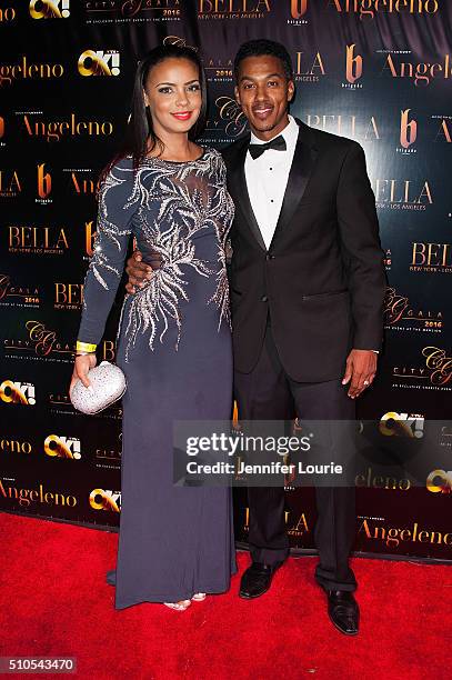 Actor Wesley Jonathan and guest arrive at the 2016 City Gala Fundraiser at The Playboy Mansion on February 15, 2016 in Los Angeles, California.
