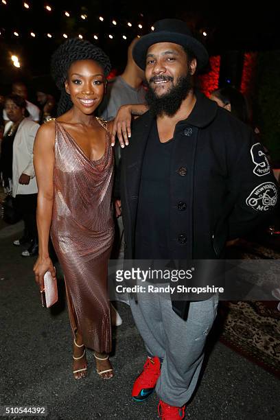 Recording artist Brandy attends the Republic Records Grammy Celebration presented by Chromecast Audio at Hyde Sunset Kitchen & Cocktail on February...