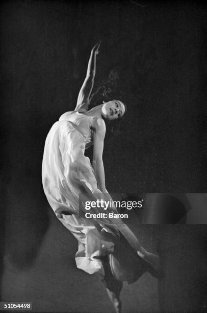 British ballet dancer, Margot Fonteyn , in Dante Sonata. The ballet, first performed in 1940, was set by Frederick Ashton to the music of Liszt with...