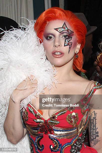 Singer Lady Gaga attends the Absolut Elyx Hosts Mark Ronson's Grammy's Afterparty at Elyx House Los Angeles on February 15, 2016 in Los Angeles,...