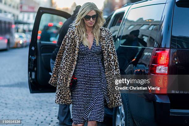 Nicky Hilton Rothschild seen outside Diane von Furstenberg during New York Fashion Week: Women's Fall/Winter 2016 on February 14, 2016 in New York...