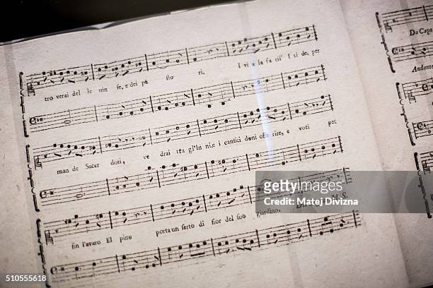The cantata 'Per la Ricuperata Salute di Offelia' created by composers Wolfgang Amadeus Mozart and Antonio Salieri, and an unknown composer Cornetti...