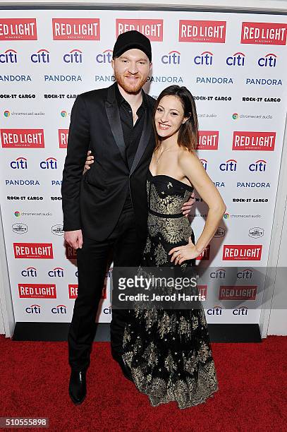 Eric Paslay and Natalie Paslay attend the Red Light Management Grammy after party presented by Citi at the Mondrian Hotel on February 15, 2016 in Los...