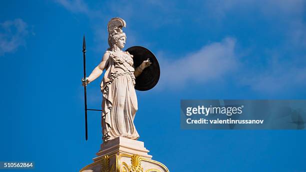 goddess athena in athens, greece - copy space - greek god apollo stock pictures, royalty-free photos & images