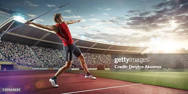 javelin thrower - javelin stock-fotos und bilder