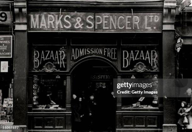 In this handout photo the front of a Marks and Spencer store is seen in 1914, in Holloway, London. July 14, 2004 in London, billionaire Philip Green...