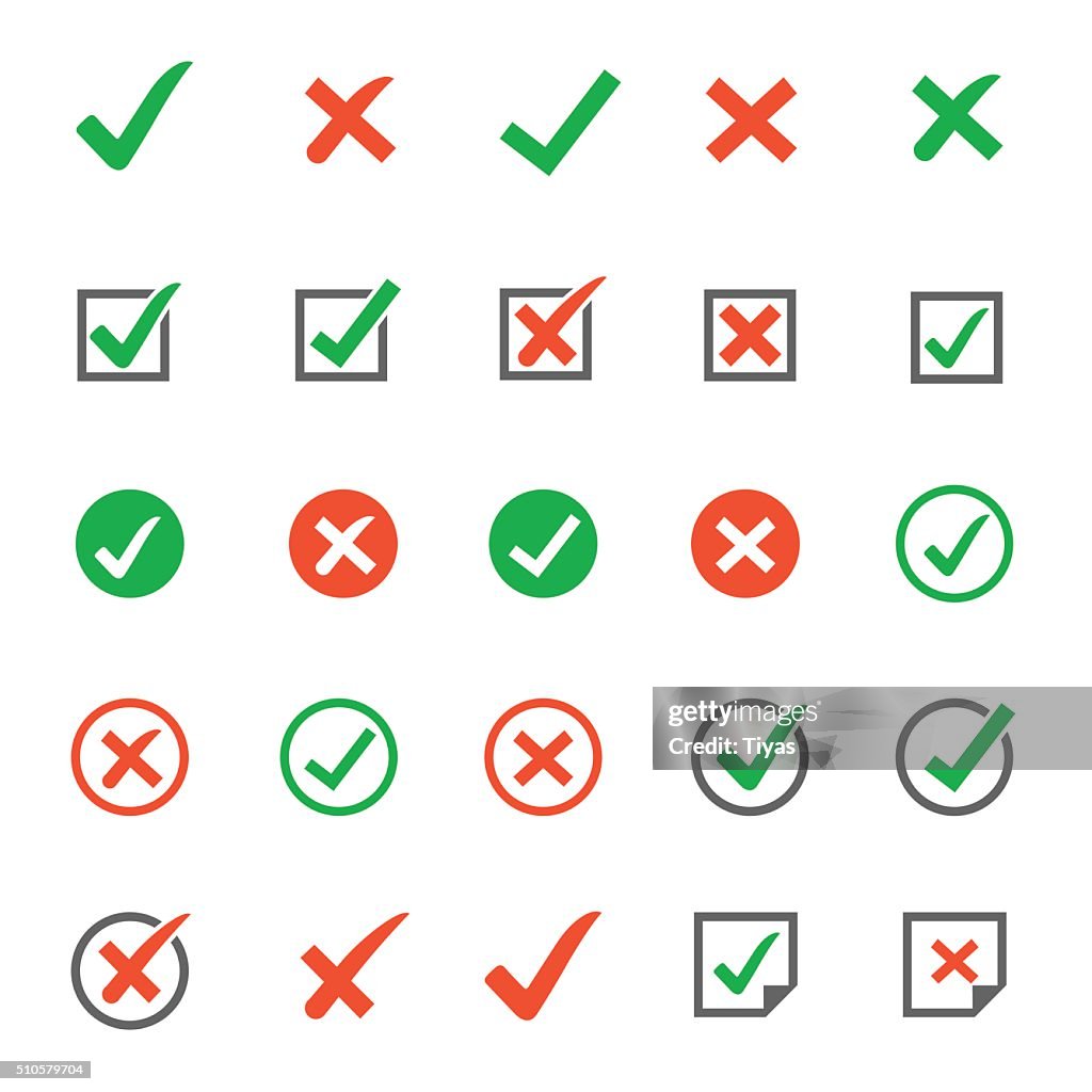 Marcas de verificação de ícones