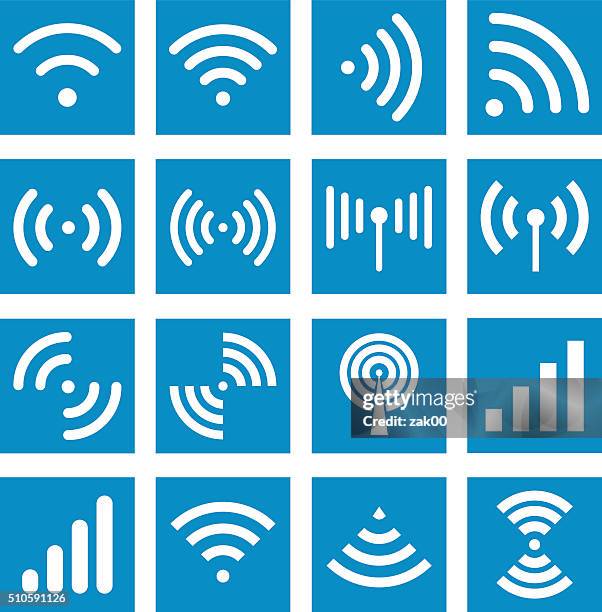 wifi-icon-illustration - drahtlose technologie stock-grafiken, -clipart, -cartoons und -symbole