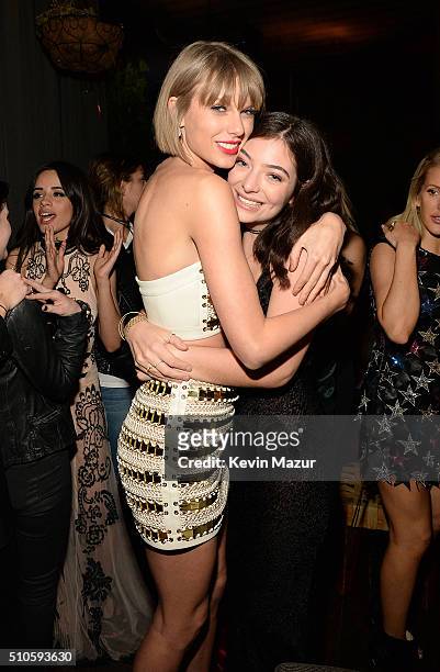 Taylor Swift and Lorde attend the Republic Records Grammy celebration at Hyde on Sunset on February 15, 2016 in Los Angeles, California.
