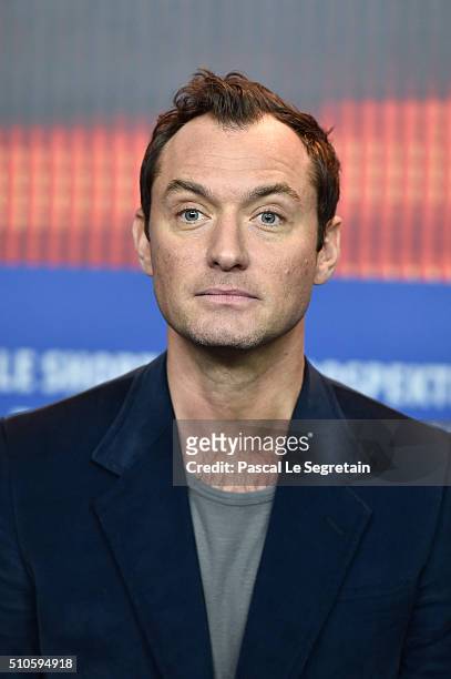 Actor Jude Law attends the 'Genius' press conference during the 66th Berlinale International Film Festival Berlin at Grand Hyatt Hotel on February...