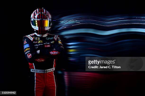 Sprint Cup Series driver Austin Dillon poses for a portrait during NASCAR Media Day at Daytona International Speedway on February 16, 2016 in Daytona...