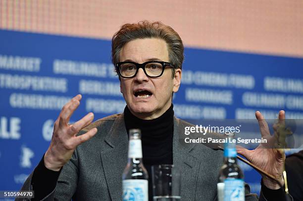 Actor Colin Firth attends the 'Genius' press conference during the 66th Berlinale International Film Festival Berlin at Grand Hyatt Hotel on February...