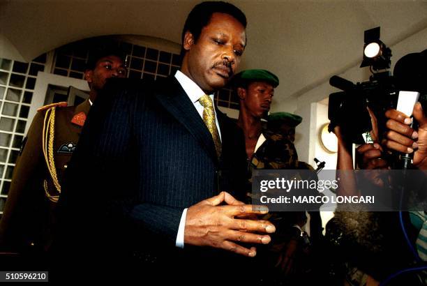 Burundi'S President Major Pierre Buyoya leaves Burundi 26 August 2000 to Arusha, where a peace agreement should be signed between the Government and...