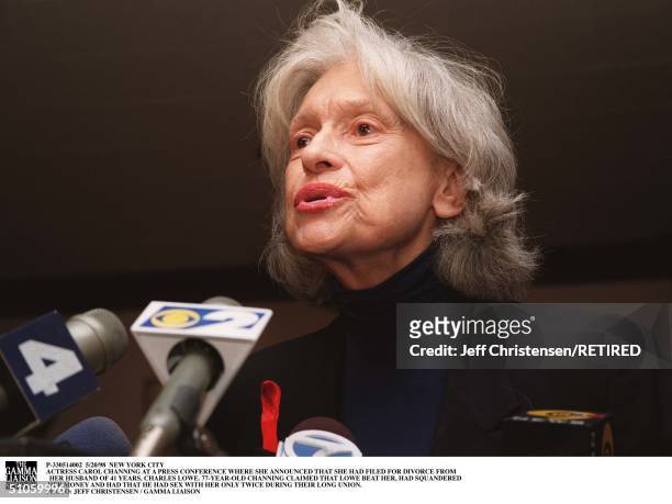 New York City Actress Carol Channing At A Press Conference Where She Announced That She Had Filed For Divorce From Her Husband Of 41 Years, Charles...