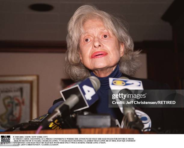 New York City Actress Carol Channing At A Press Conference Where She Announced That She Had Filed For Divorce From Her Husband Of 41 Years, Charles...