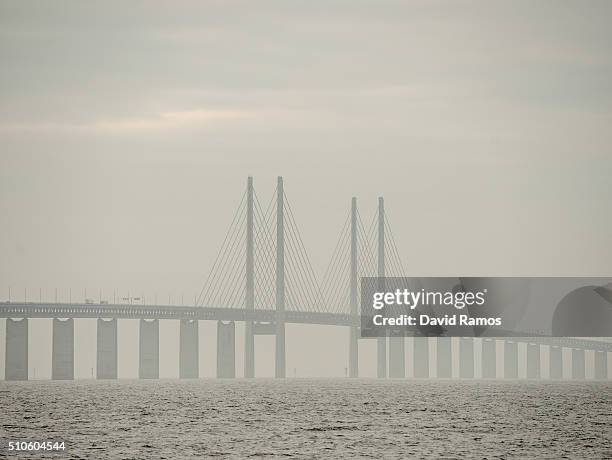 General view of the Oresund bridge on February 5, 2016 in Malmo, Sweden. Last year Sweden received 162,877 asylum applications, more than any...