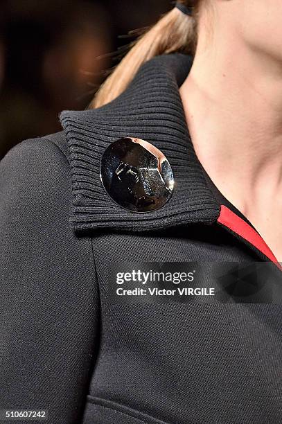 Model walks the runway at the Victoria Beckham Fall/Winter 2016 fashion show during New York Fashion Week on February 14, 2016 in New York City.