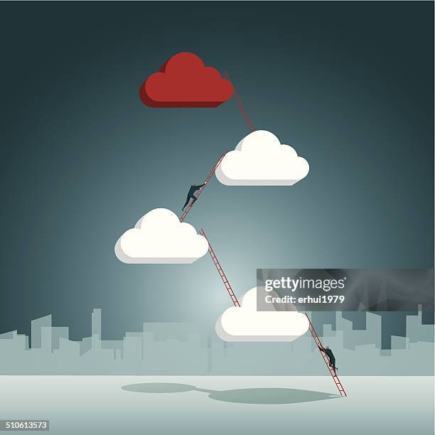 cloud computing - step ladder stock illustrations