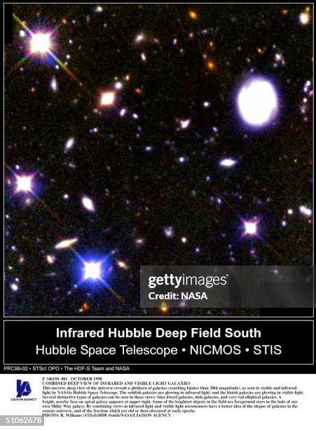 October 1998 Combined Deep View Of Infrared And Visible Light Galaxies This Narrow, Deep View Of The Universe Reveals A Plethora Of Galaxies , As...