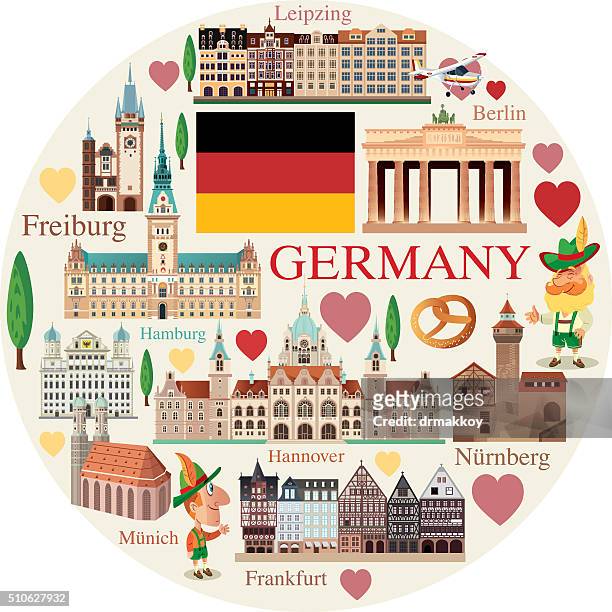 illustrazioni stock, clip art, cartoni animati e icone di tendenza di germania viaggi - luogo d'interesse internazionale