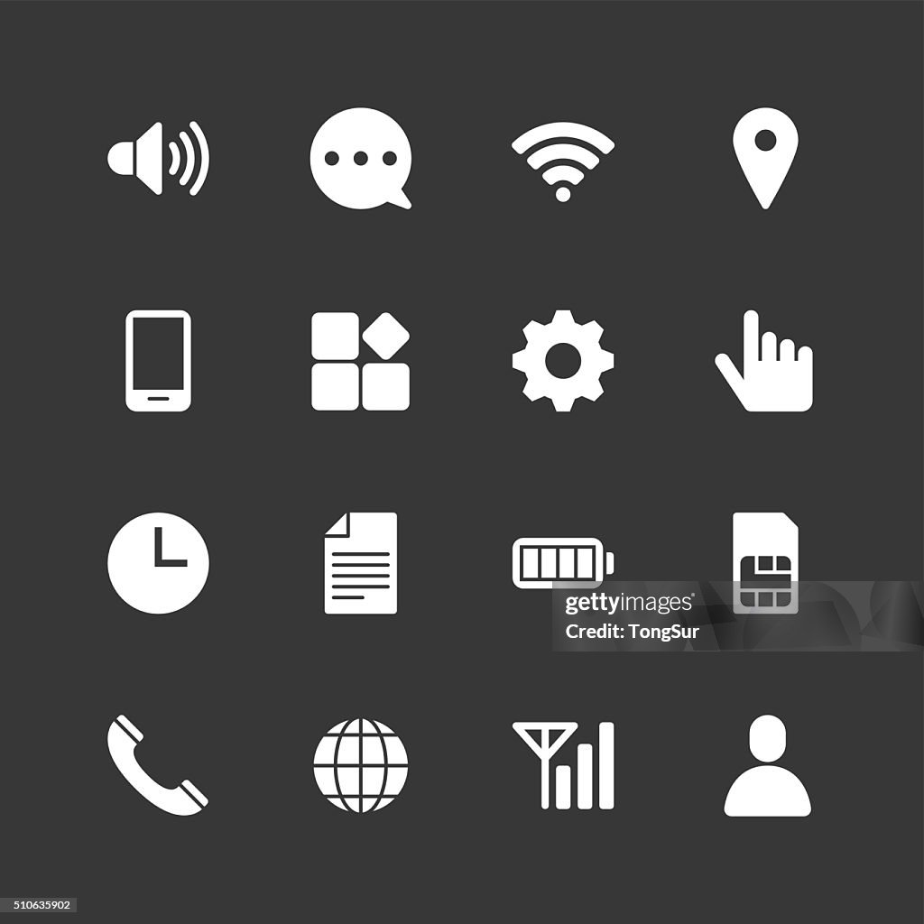 Mobile setting icons - Regular - White Series