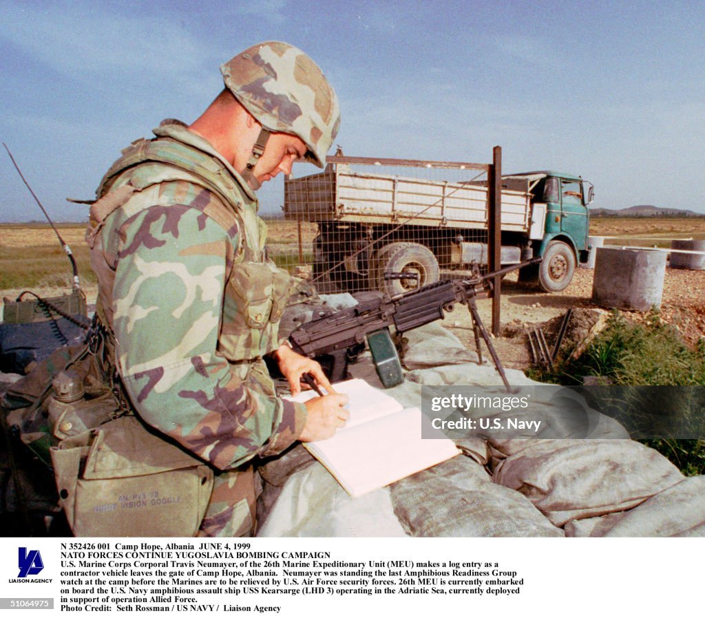 Camp Hope, Albania Marine Corps Corporal Travis Neumayer