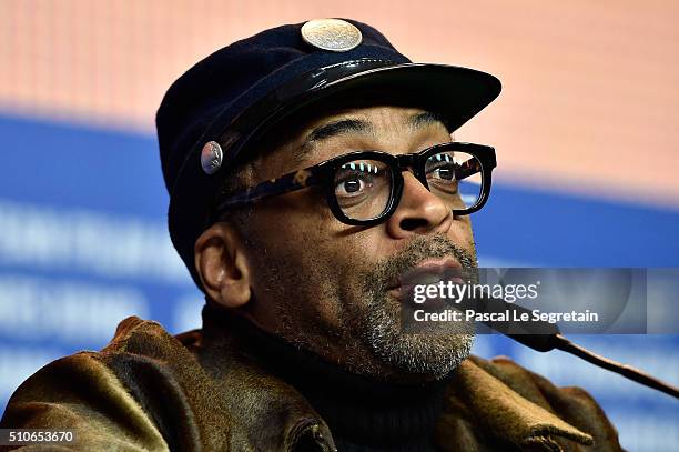 Director Spike Lee attends the 'Chi-Raq' press conference during the 66th Berlinale International Film Festival Berlin at Grand Hyatt Hotel on...