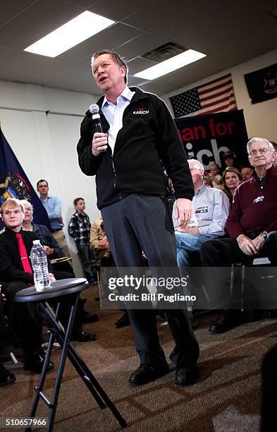 Ohio Governor and Republican Presidential Candidate John Kasich holds a Town Hall meeting February 16, 2016 in Livonia, Michigan. After Michigan,...