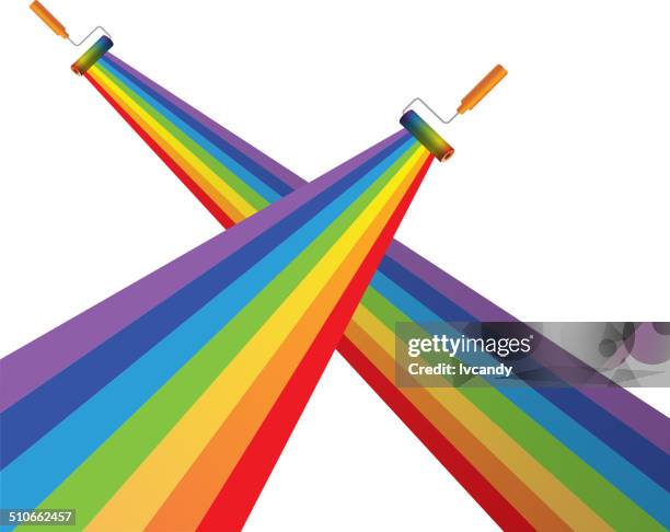 rainbow - roller paint texture stock illustrations