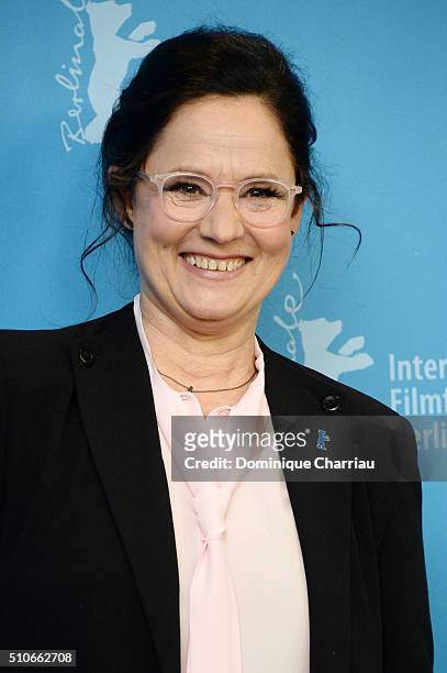 Director Pernilla August attends the 'A Serious Game' photo call during the 66th Berlinale International Film Festival Berlin at Grand Hyatt Hotel on...
