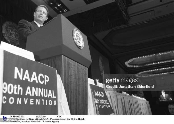 15Jul99 NYC; Vice President Al Gore Attends NAACP Convention At The Hilton Hotel.