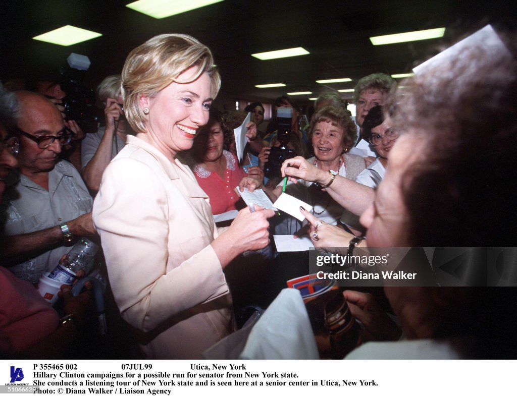 Utica New York (No Newsweek No Usnews First Lady Hillary Clinton Campaigns