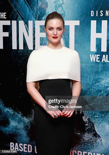 Holliday Grainger attends 'The Finest Hours' Gala Premiere at Ham Yard Hotel on February 16, 2016 in London, England.