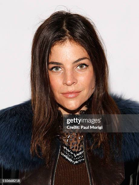 Model Julia Roitfeld poses for a photo backstage at the Rodarte Fall 2016 fashion show during New York Fashion Week on February 16, 2016 in New York...