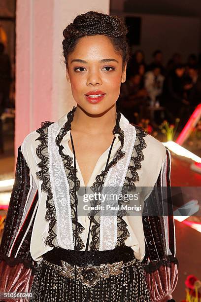 Actress Tessa Thompson attends the Rodarte Fall 2016 fashion show during New York Fashion Week on February 16, 2016 in New York City.