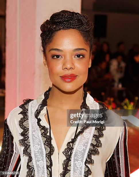 Actress Tessa Thompson attends the Rodarte Fall 2016 fashion show during New York Fashion Week on February 16, 2016 in New York City.