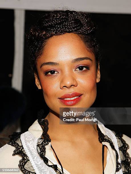Actress Tessa Thompson attends the Rodarte Fall 2016 fashion show during New York Fashion Week on February 16, 2016 in New York City.