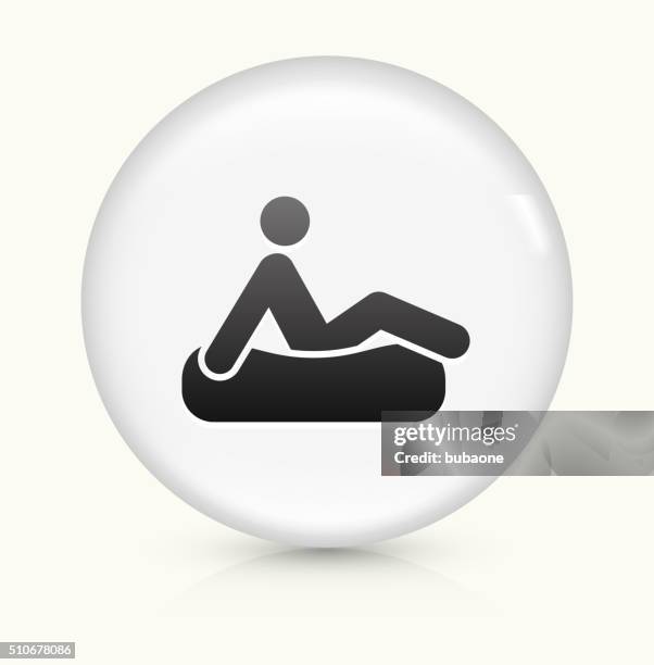 snow tubing icon on white round vector button - looppiste stock illustrations