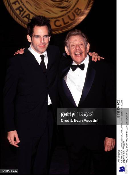 Nyc 10/01/99 N.Y. Friars Club Roasts Comedian/Actor Jerry Stiller. Jerry & Ben Stiller.