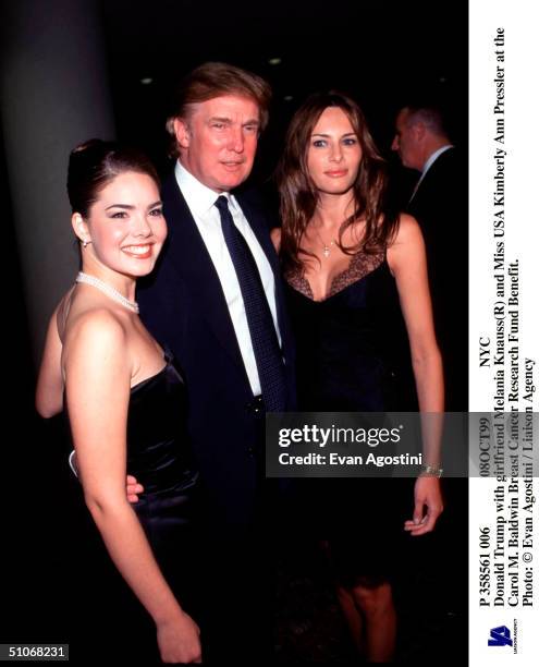 08Oct99 Nyc Donald Trump With Girlfriend Melania Knauss And Miss Usa Kimberly Ann Pressler At The Carol M. Baldwin Breast Cancer Research Fund...