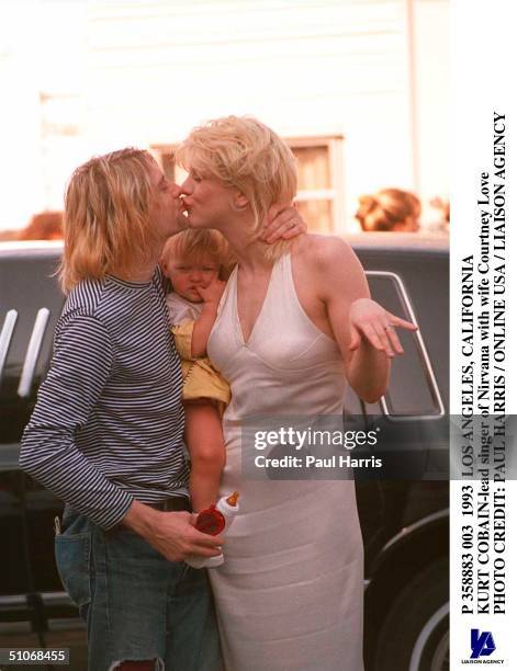 Los Angeles, California Kurt Cobain-Lead Singer Of Nirvana With Wife Courtney Love