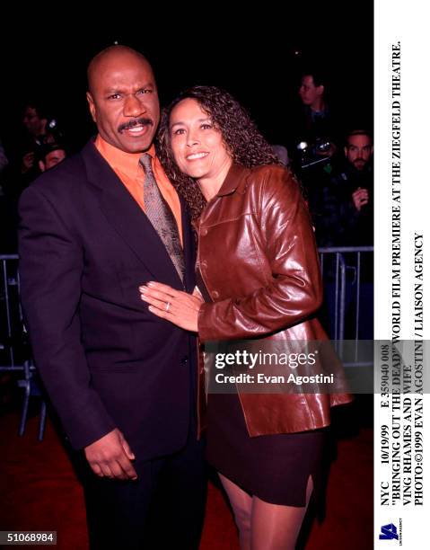 Nyc 10/19/99 E 359040 008 "Bringing Out The Dead" World Film Premiere At The Ziegfeld Theatre. Ving Rhames And Wife