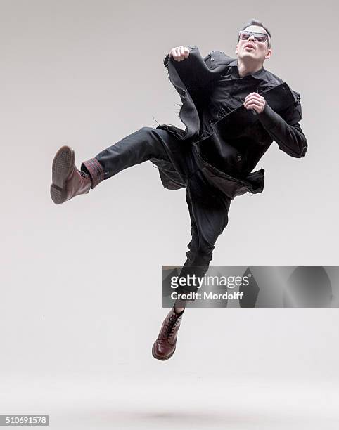 male fashion model. crazy jumps - fashion model stock pictures, royalty-free photos & images