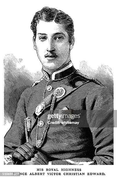 hrh prince albert victor christian edward, later duke of clarence - prince albert victor stock illustrations