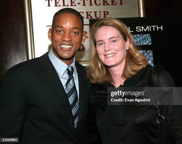 Actor Will Smith and Senior VP, Fox Filmed Entertainment Emma Watts attend a special screening of the film "I, Robot" at the Beekman Theatre July 14,...