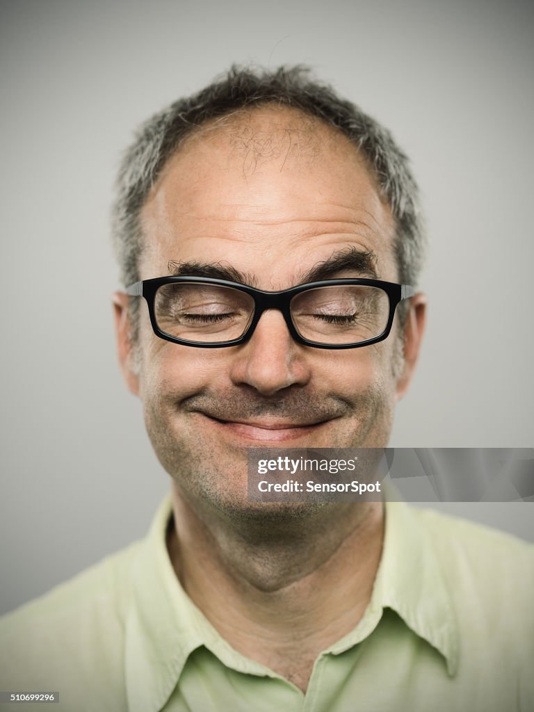 Portrait of a funny caucasian real man