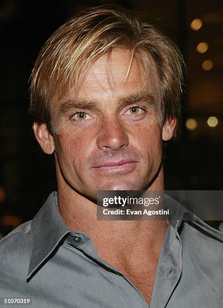 Professional surfer Laird Hamilton arrives at the "I, Robot" special screening after-party at Lever House on July 14, 2004 in New York City.