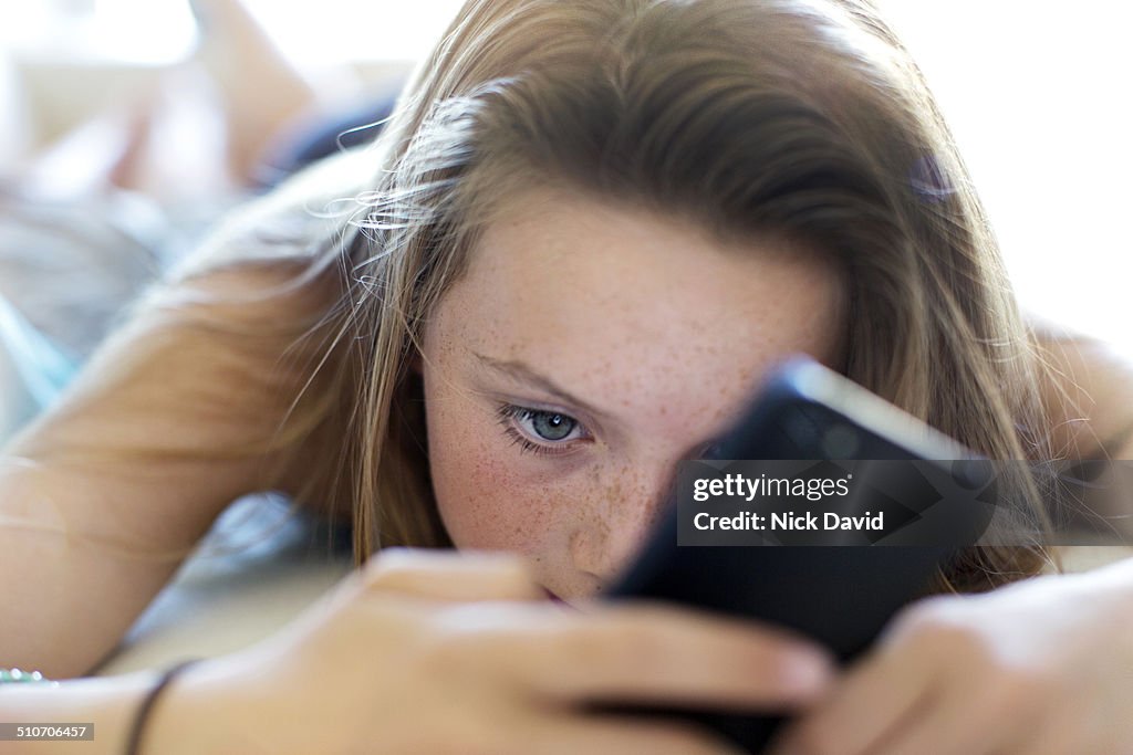 Girl using mobile phone